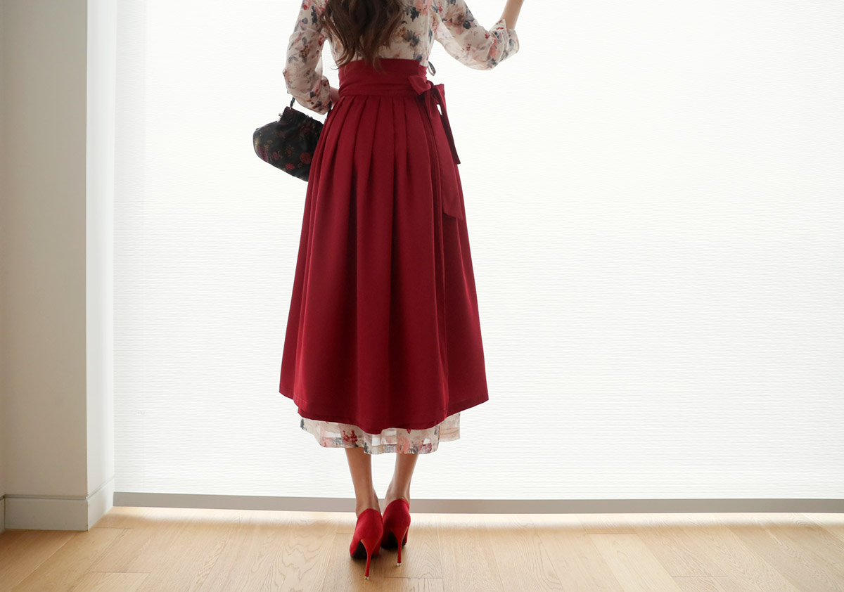 Basic Demure Modern Hanbok Wrap Skirt