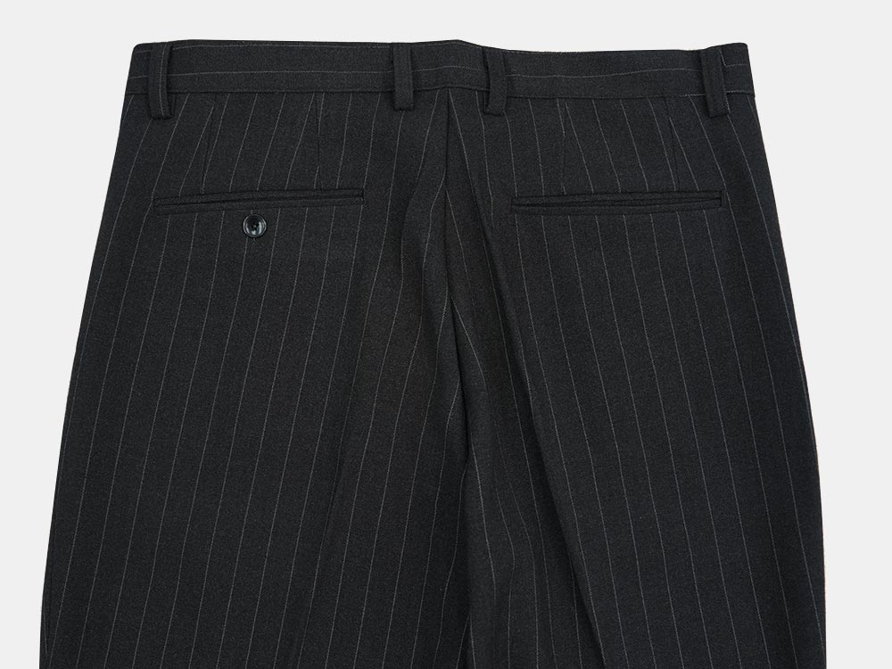 Charcoal Gray Wool Stripe Pants