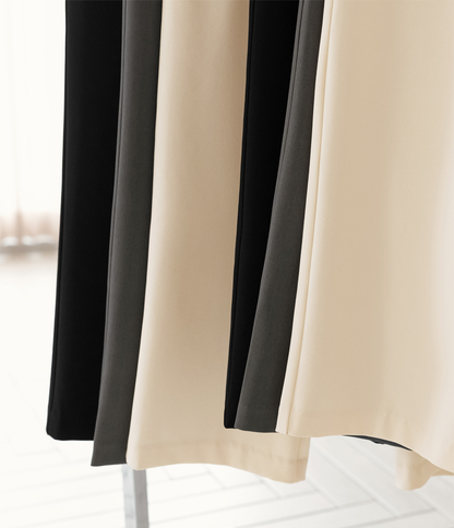 Tailored Semi-Wide Trousers with Elegant Pintuck Detail