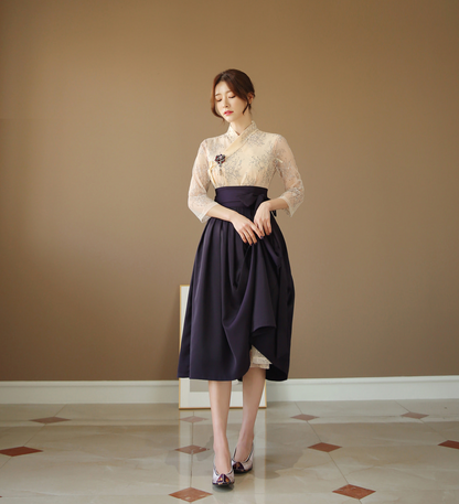 Basic Demure Modern Hanbok Wrap Skirt