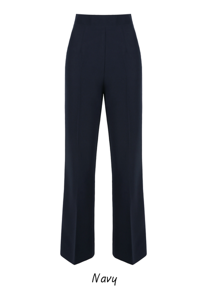 Perfect-Fit High-Waisted Bootcut Trousers with a Sleek Side-Zip Design