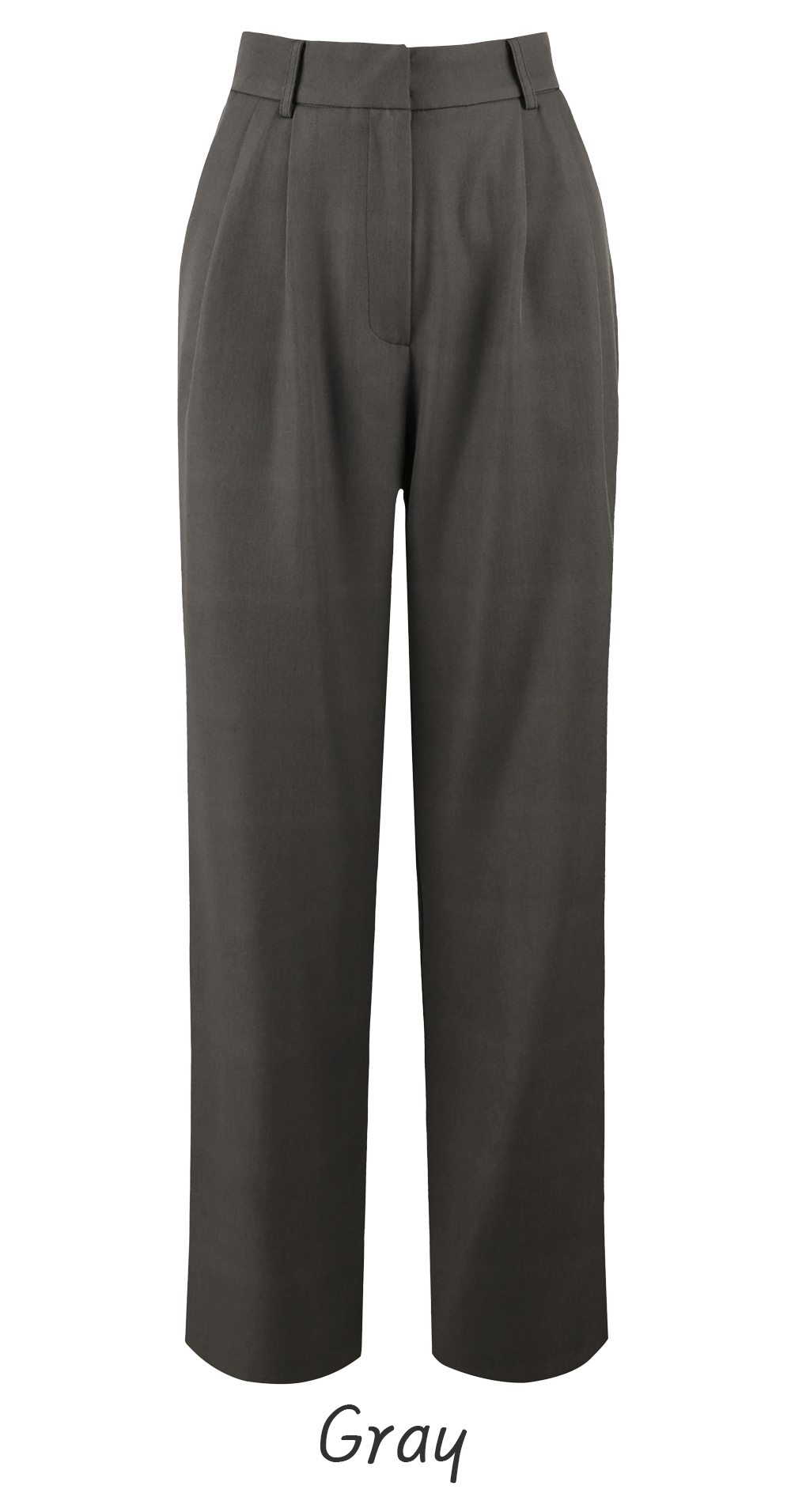 Tailored Semi-Wide Trousers with Elegant Pintuck Detail