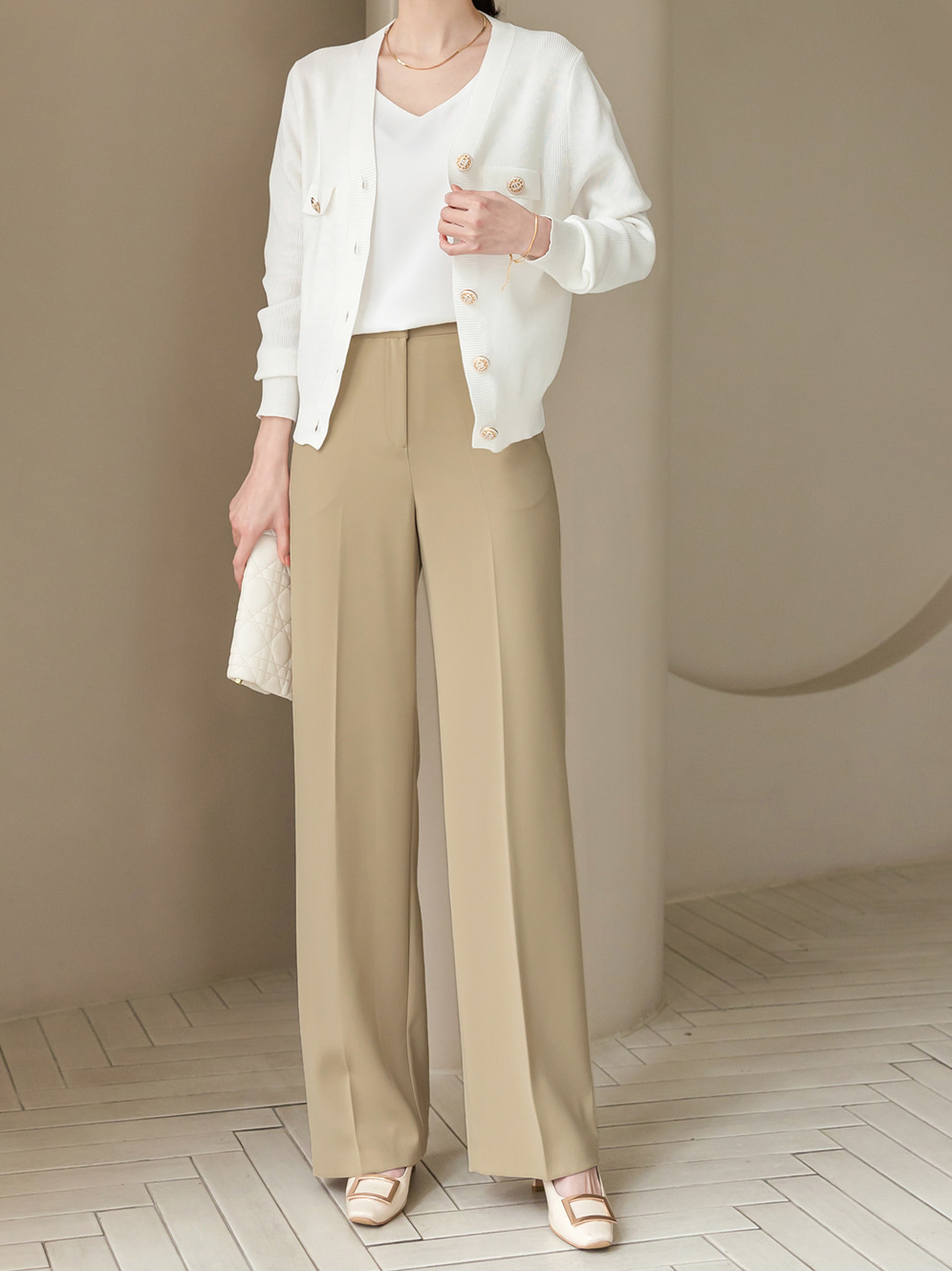 Fluid Wide-Leg Trousers with Tailored Pintuck Detail