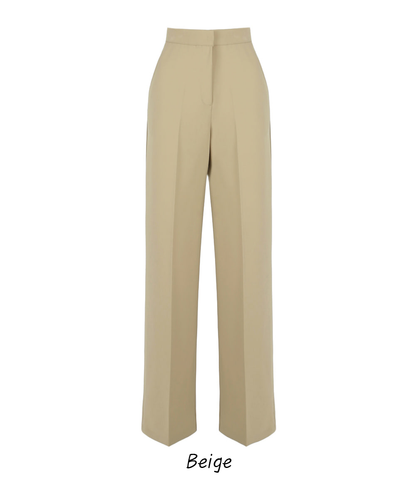 Fluid Wide-Leg Trousers with Tailored Pintuck Detail