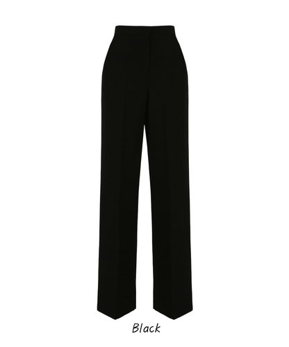 Fluid Wide-Leg Trousers with Tailored Pintuck Detail