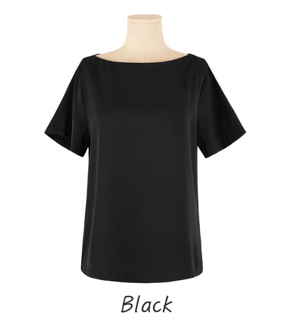 Elegant Boat Neck Blouse with an Effortlessly Refined Silhouette