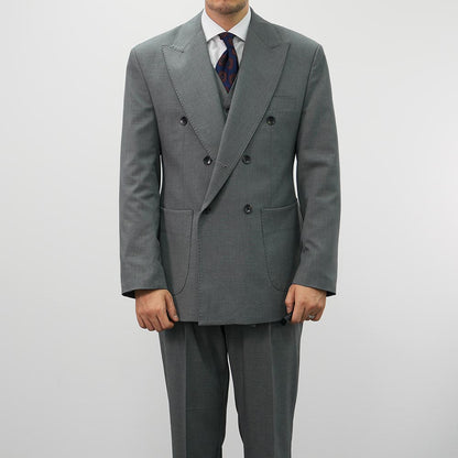 Peaked Lapel Wool Double Jacket