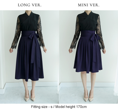 Basic Demure Modern Hanbok Wrap Skirt