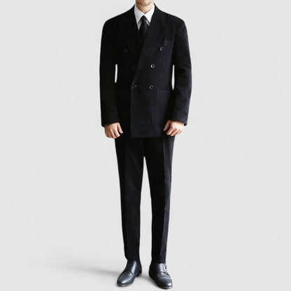 Black Corduroy Double Suit Jacket