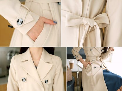 Women Classic Trench Coat / Korean Style Trench Jacket for Women / Plus Size Jacket