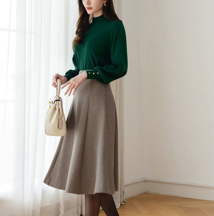 Long Sleeve Knit Top / Korean Style Women Clothes / Office Look Top / Everyday Basic Soft Knit Top