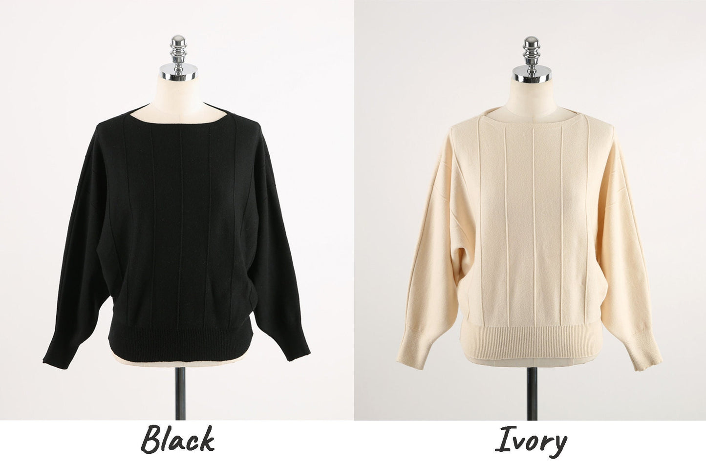 Long Sleeve Boat Neck Knit Top / Korean Style Women Clothes / Office Look Top / Everyday Basic Soft Knit Top