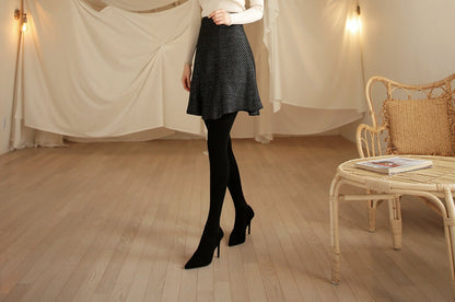 Elegant Feminin Mini Skirt / Korean Style Office Look Skirt / Daily Winter Mini Skirt