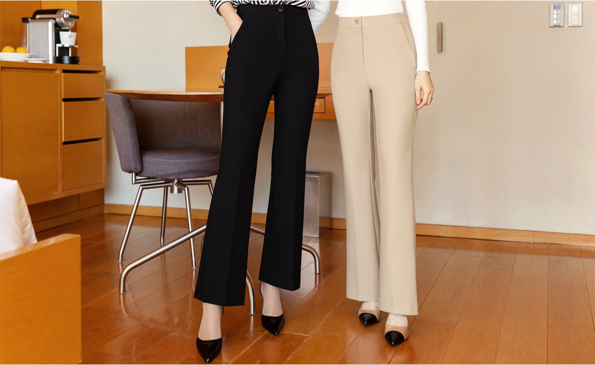 Basic Bootcut Pants for Women / Korean Style Pants, Comfortable Casual Office School Pants for F/W