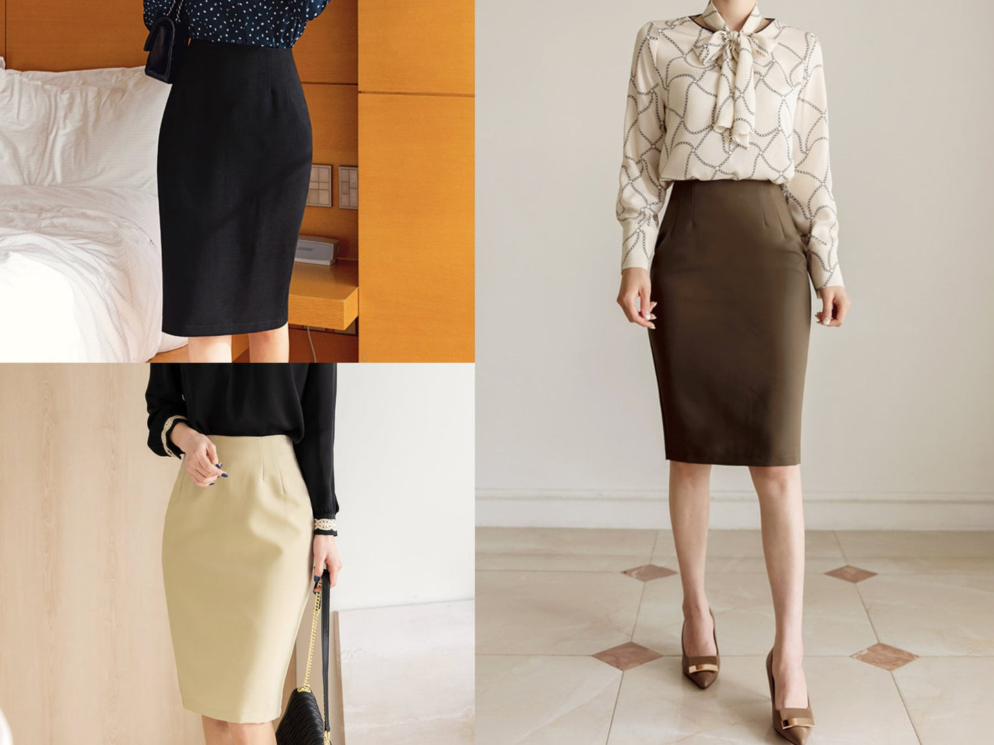 Korean Style High Waist Mermaid Midi Skirt / Elegant Feminin Office Look Skirt / Pencil Skirt / Plus Size Skirt