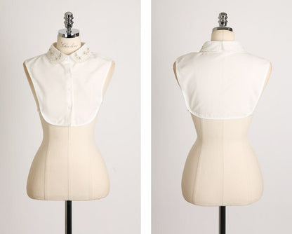 Elegant Feminine Inner Collar / Korean Style White and Gold Inner Collar / Luxury wear Elegant Collar