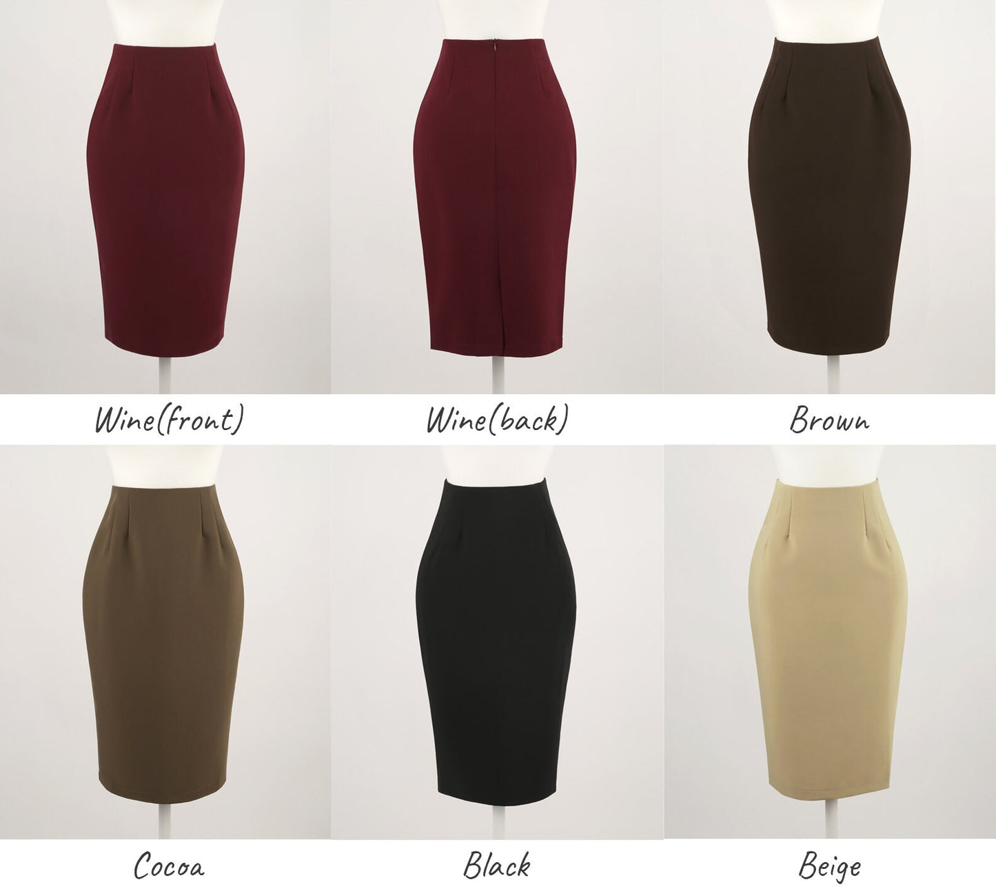 Korean Style High Waist Mermaid Midi Skirt / Elegant Feminin Office Look Skirt / Pencil Skirt / Plus Size Skirt