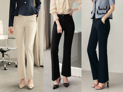 Basic Bootcut Pants for Women / Korean Style Pants, Comfortable Casual Office School Pants for S/S