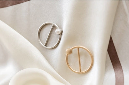 Elegant Feminine Pearl Scarf Ring / Korean Style Scarf Clip / Luxury wear Elegant Scarf Jewelry