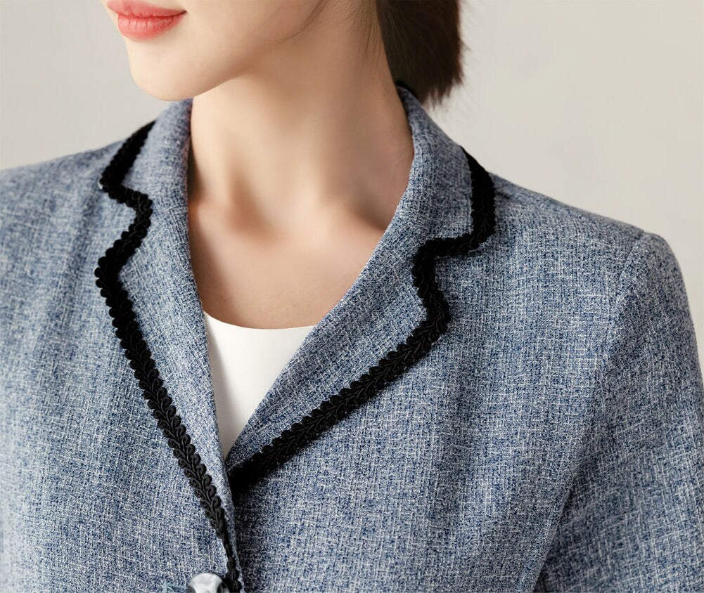 Elegant Tweed Jacket for Summer / Korean Style Classic Tweed Jacket / Short Sleeve Soft Jacket / Luxury wear Elegant Jacket