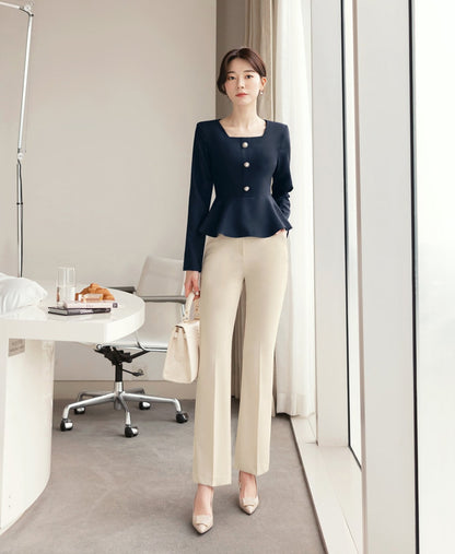 Basic Bootcut Pants for Women / Korean Style Pants, Comfortable Casual Office School Pants for S/S