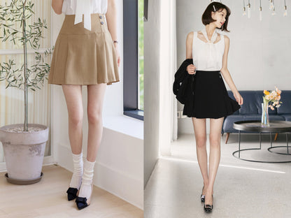 Elegant Feminin Set-Up Short Pants / Korean Style Mini Skirt Pants / Daily Mini Skirt Short Pants / Clasic Simple Skirt