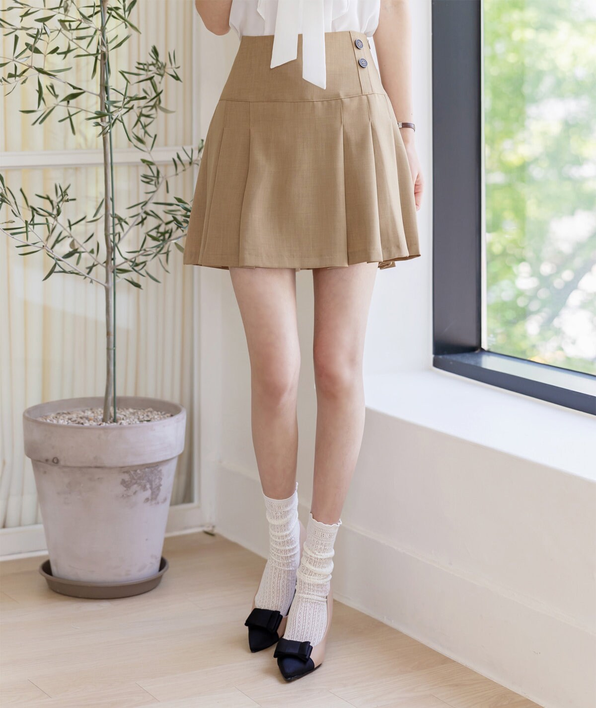 Elegant Feminin Set-Up Short Pants / Korean Style Mini Skirt Pants / Daily Mini Skirt Short Pants / Clasic Simple Skirt