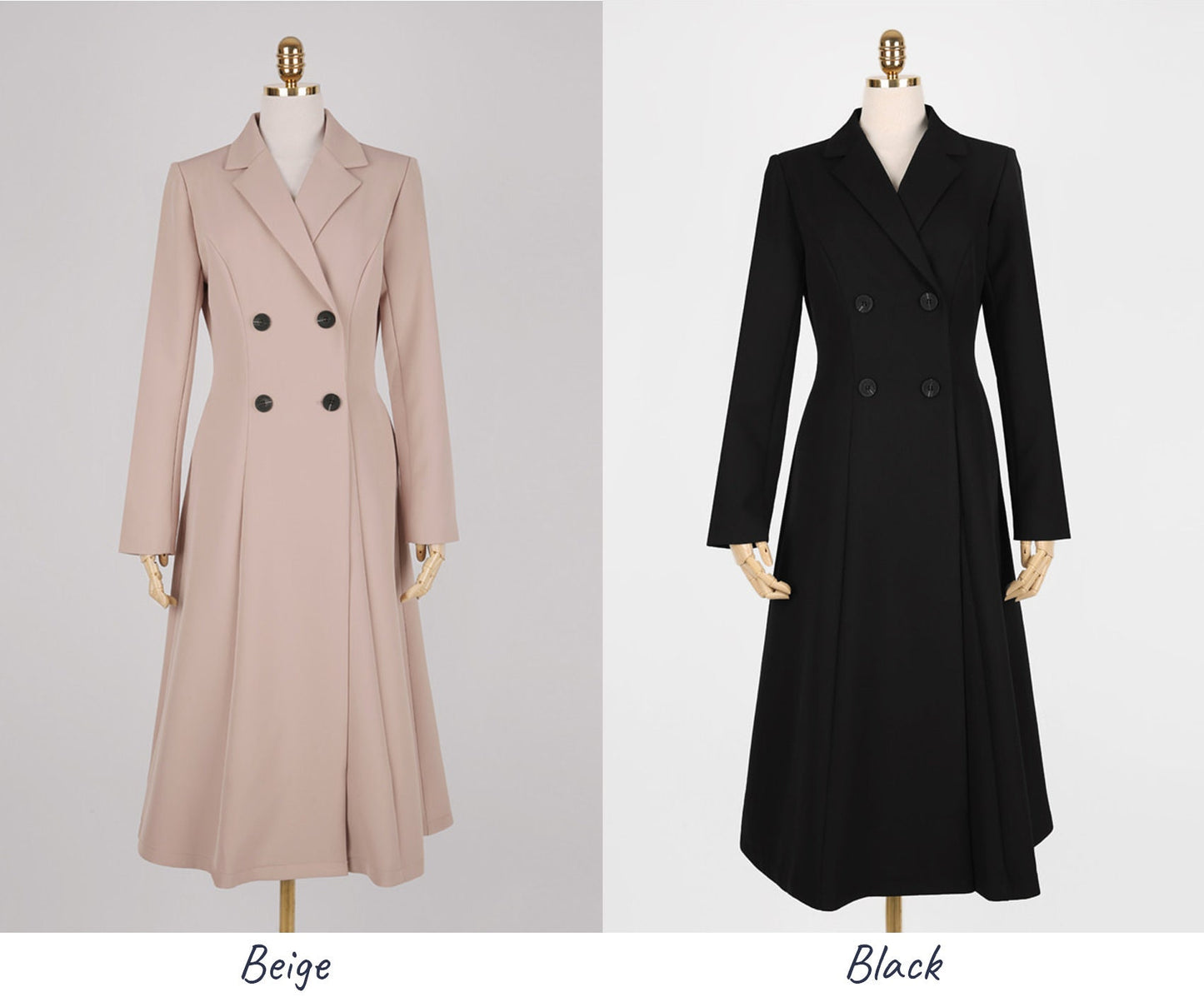 Elegant Feminin Long Dress / Korean Style Double Breasted Blazer Dress / Modern Chic Midi Dress / Jacket Dress