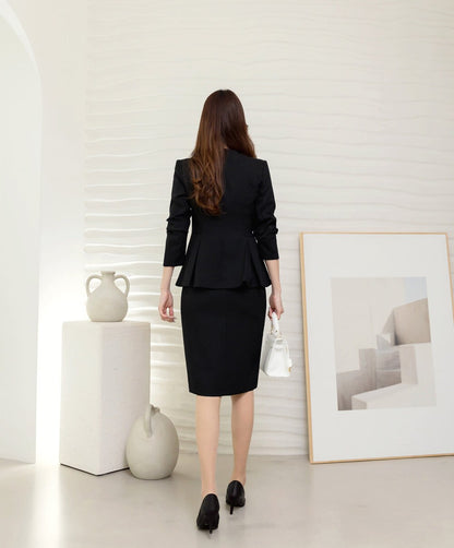 Korean Style High Waist Slim Midi Skirt / Elegant Office Look Skirt / Feminin Under Slit Skirt