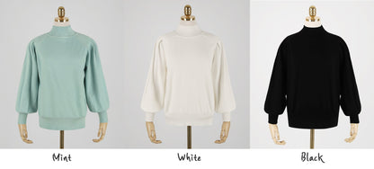 Classic Feminine Long Sleeve Soft Knit Top / Korean Style Women Clothes / Office Look Top / Everyday Basic Soft Knit Top