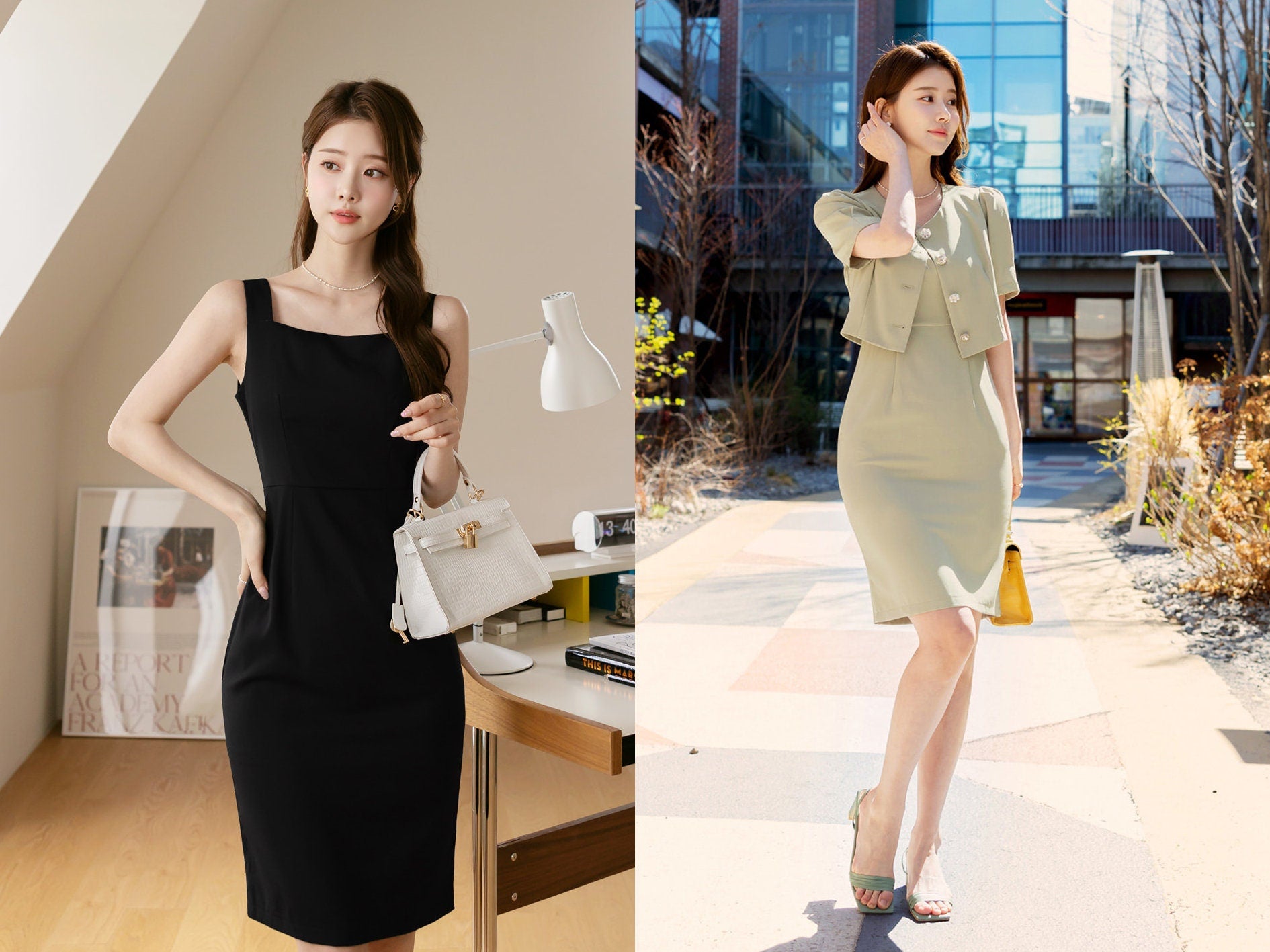 Spring Summer Sleeveless Dress / Korean Style Square Neck Mini Dress / Clasic Simple Sleeveless Summer Dress for Women