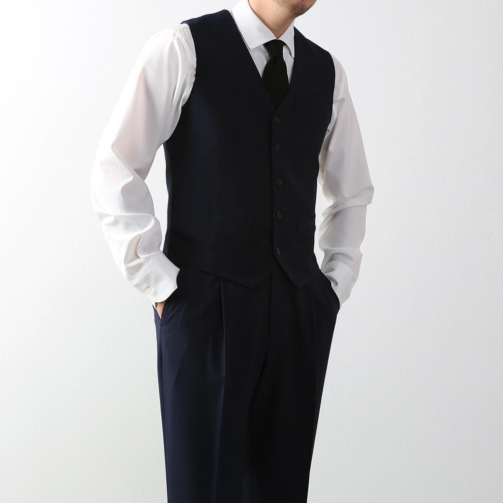 Classic Fit Men's Basic Suit Vest in Navy Color / Dress Suit 5 Button Waistcoat Classic Button Up