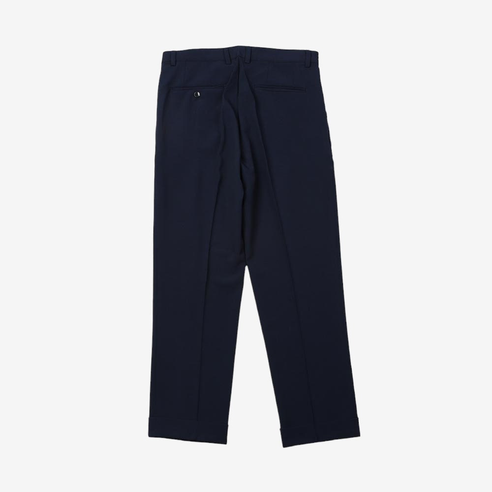 Classic Fit Men's Basic Suit Pants in Navy Color / Dress Pleat Trousers