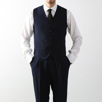 Classic Fit Men's Basic Suit Vest in Navy Color / Dress Suit 5 Button Waistcoat Classic Button Up