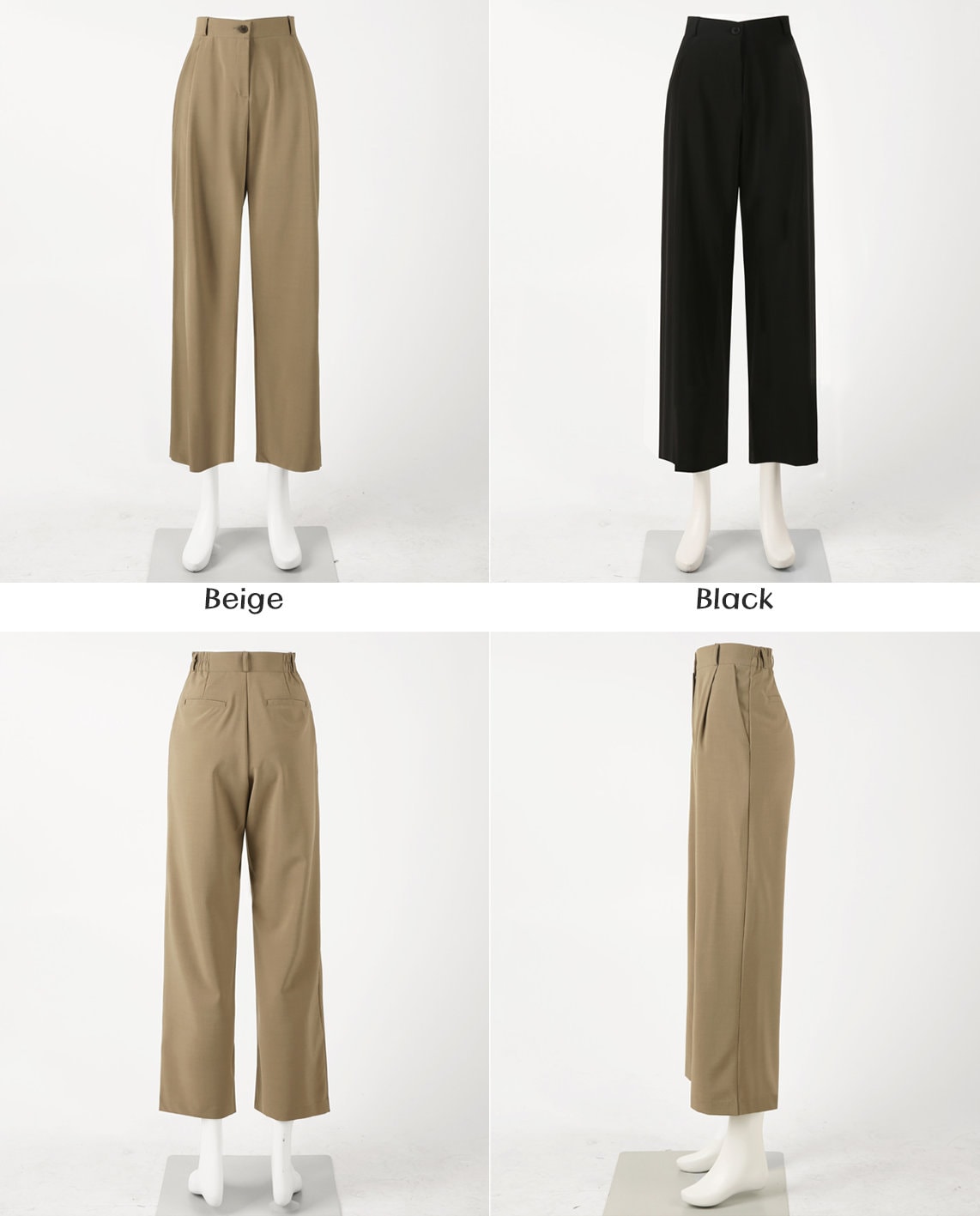 Comfortable Elegant Wide Pants for Women / Korean Style Women Elastic Waistband Pintuck Wide Slacks / Comfortable Casual Office School Pants