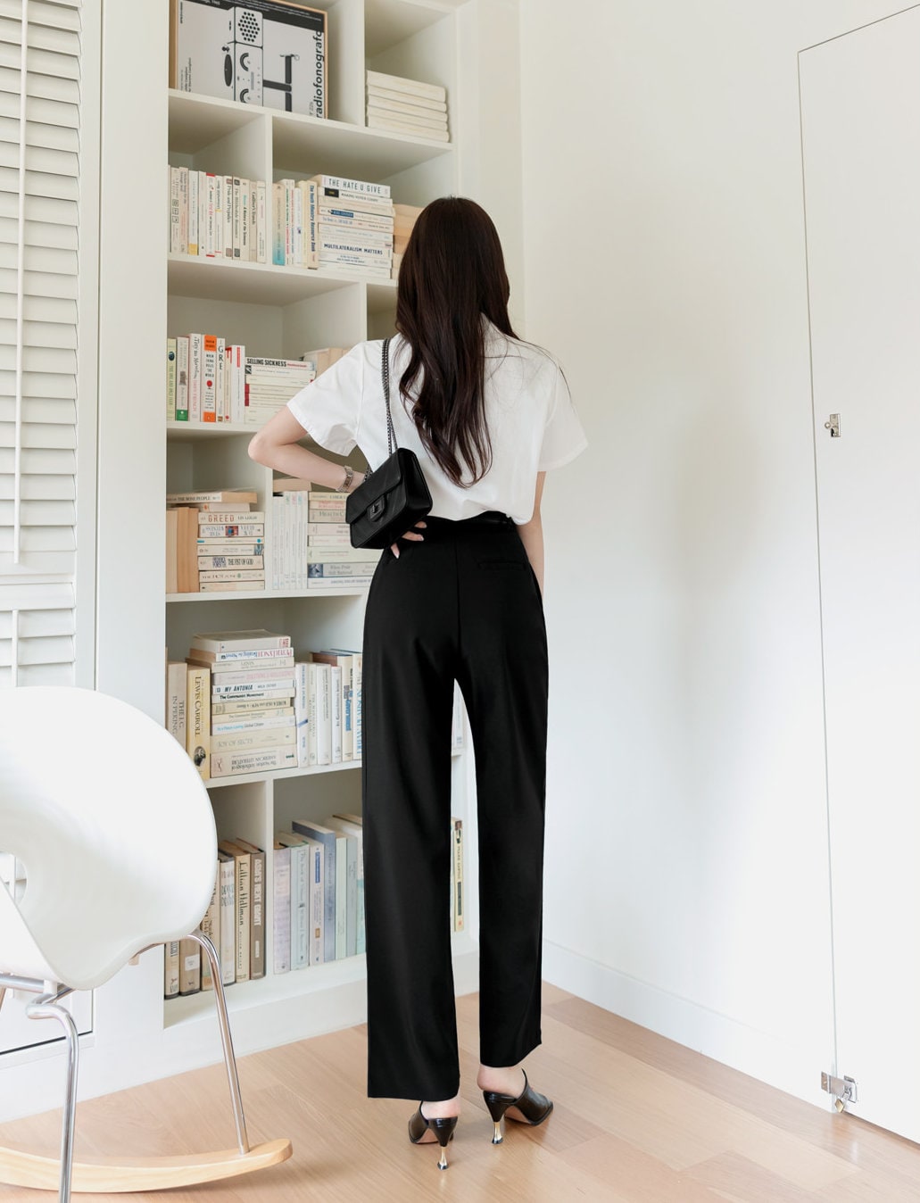 Comfortable Elegant Wide Pants for Women / Korean Style Women Elastic Waistband Pintuck Wide Slacks / Comfortable Casual Office School Pants