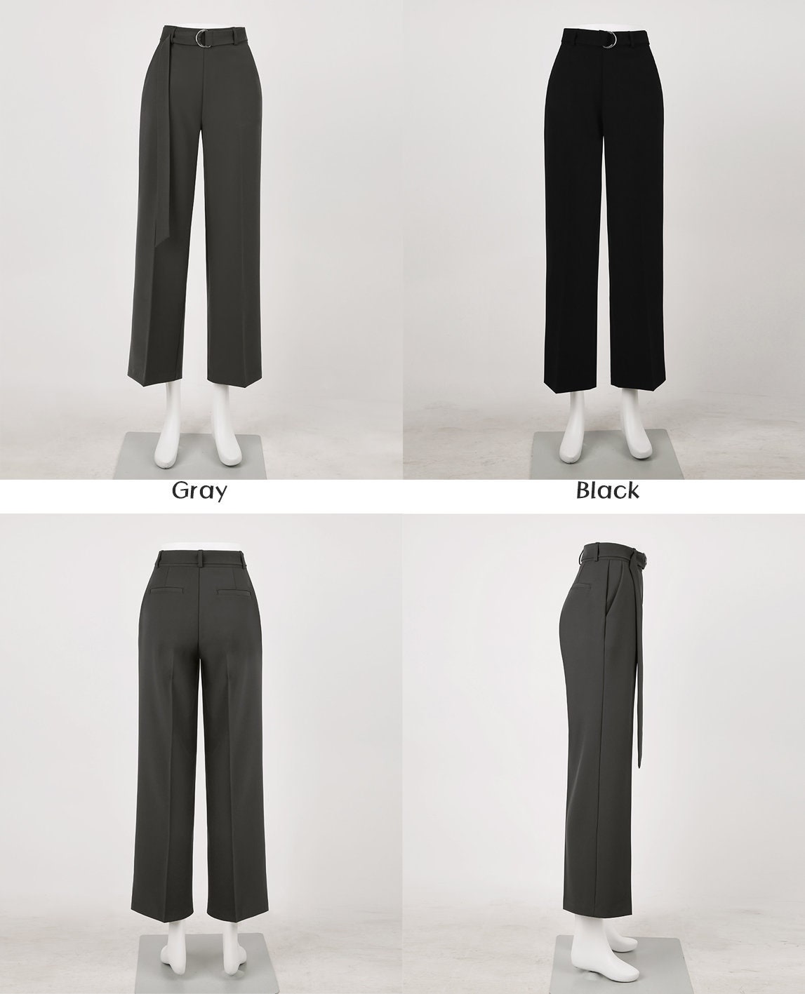 Comfortable Elegant Wide Pants with Belt / Korean Style Women Wide Slacks / Comfortable Casual Office School Pants for Spring Fall