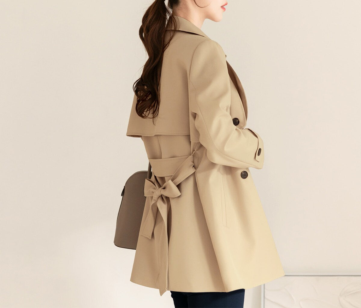 Women Classic Trench Jacket/ Korean Style Trench Jacket for Women / Spring Fall Trench Short Coat Jacket