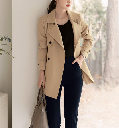 Women Classic Trench Jacket/ Korean Style Trench Jacket for Women / Spring Fall Trench Short Coat Jacket