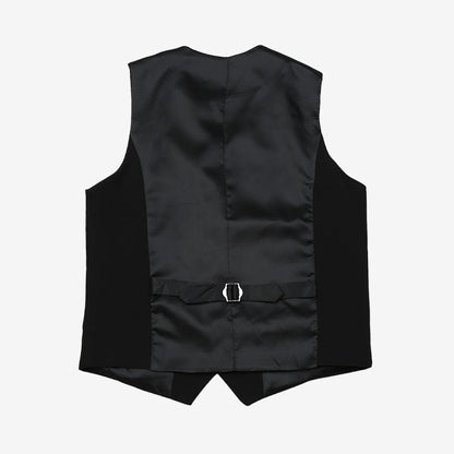 Classic Fit Men's Basic Suit Vest in Black Color / Dress Suit 5 Button Waistcoat Classic Button Up