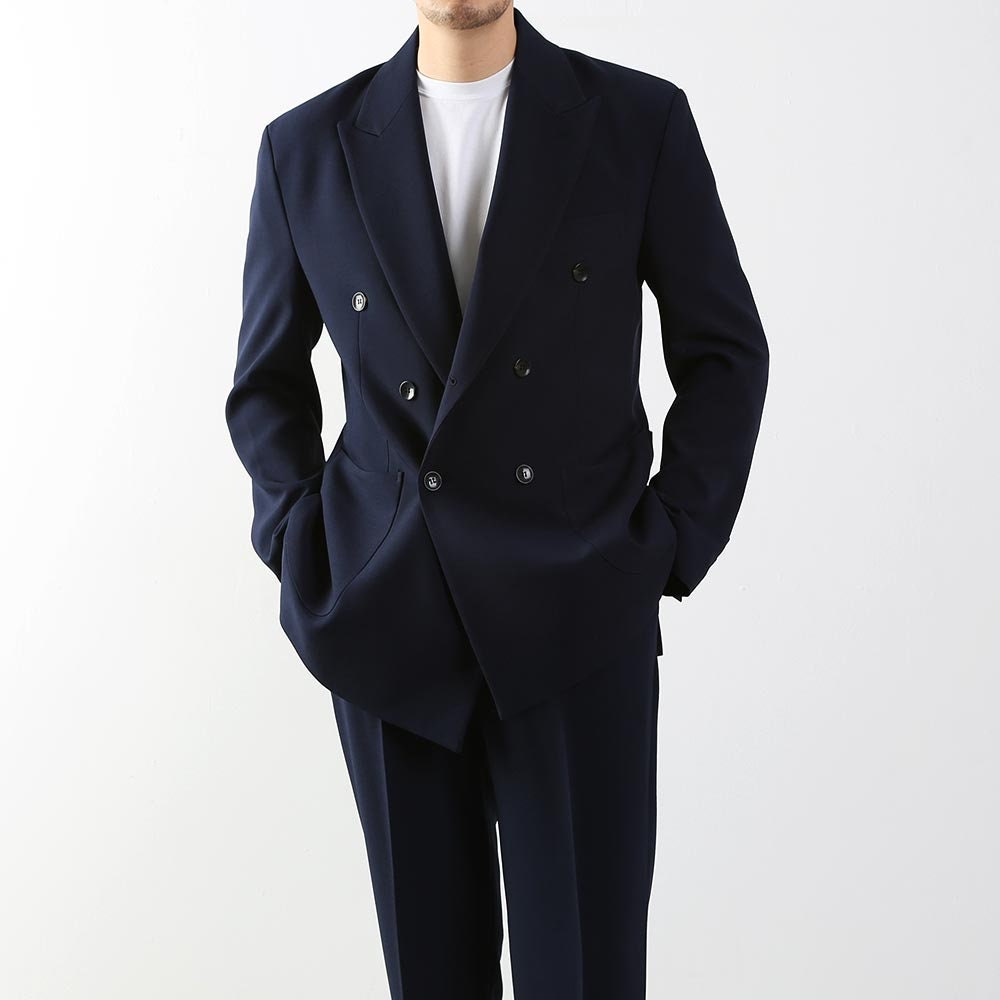 Classic Fit Men's Basic Double Breasted Suit Jacket in Navy Color / Double Breasted Blazer Jacket