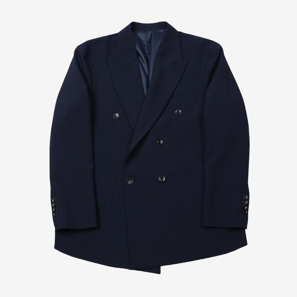 Classic Fit Men's Basic Double Breasted Suit Jacket in Navy Color / Double Breasted Blazer Jacket