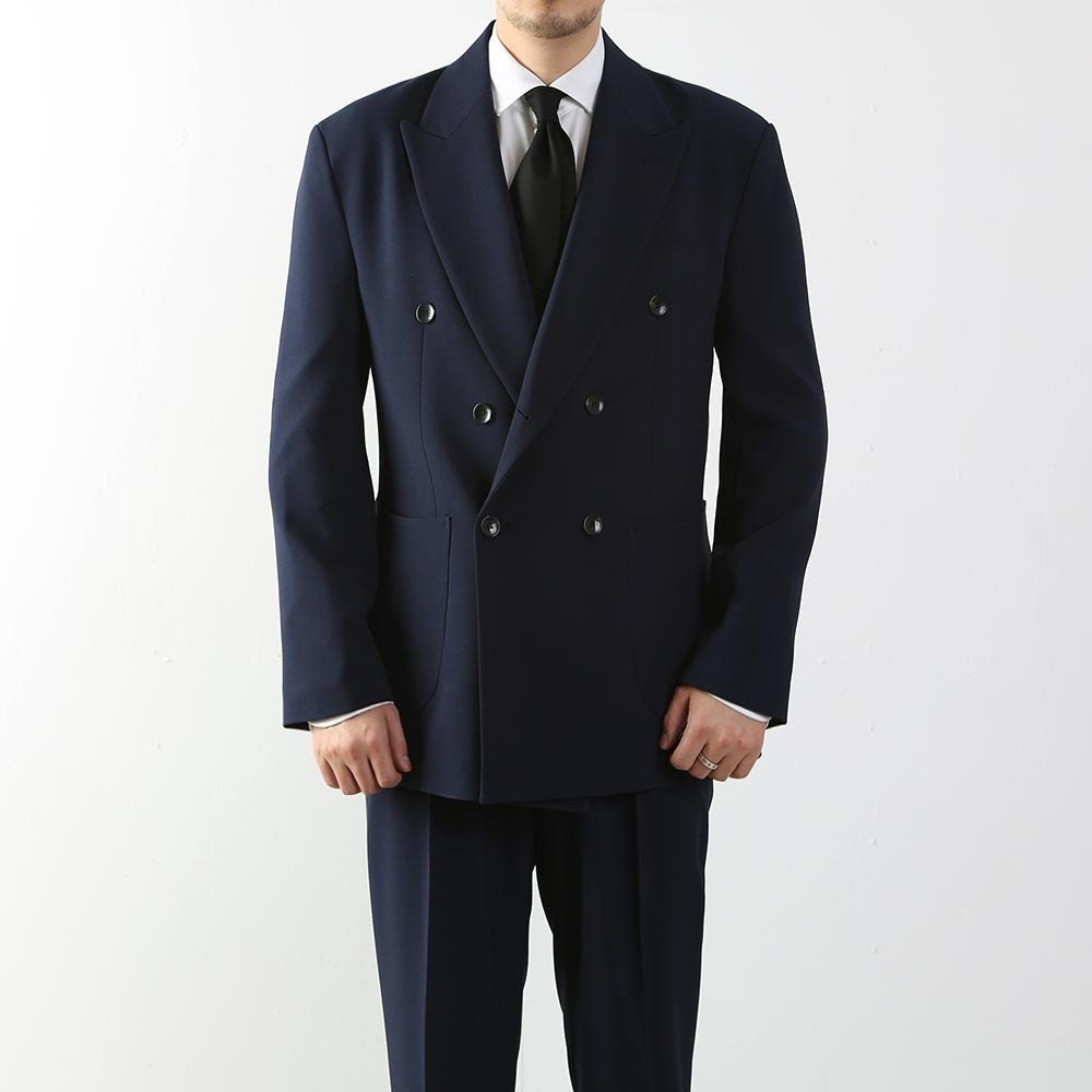 Classic Fit Men's Basic Double Breasted Suit Jacket in Navy Color / Double Breasted Blazer Jacket