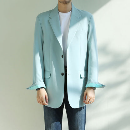 Basic Overfit Men's Single Suit Jacket in Mint Green Color / Single Breasted Jacket