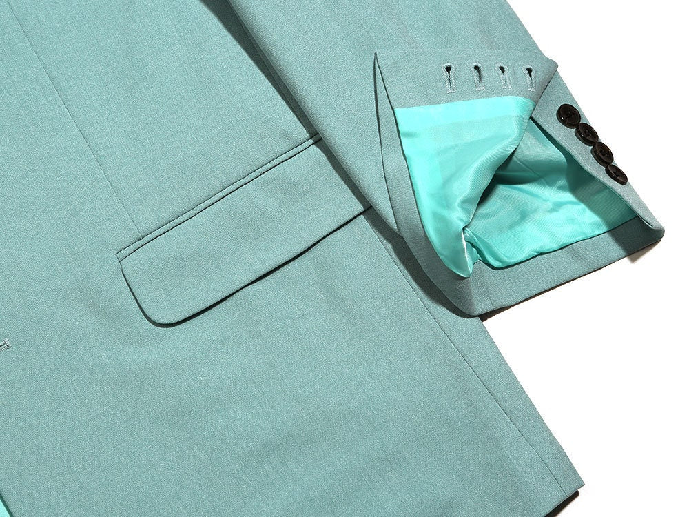 Basic Overfit Men's Single Suit Jacket in Mint Green Color / Single Breasted Jacket