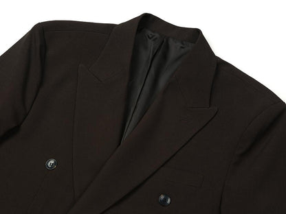 Basic Overfit Men's Double Breasted Suit Jacket in Brown Color / Double Breasted Blazer Jacket