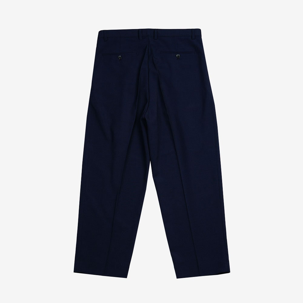 Basic Overfit Men's Suit Pants in Navy Color / Dress Pleat Semi-Balloon Fit Tailored Trousers