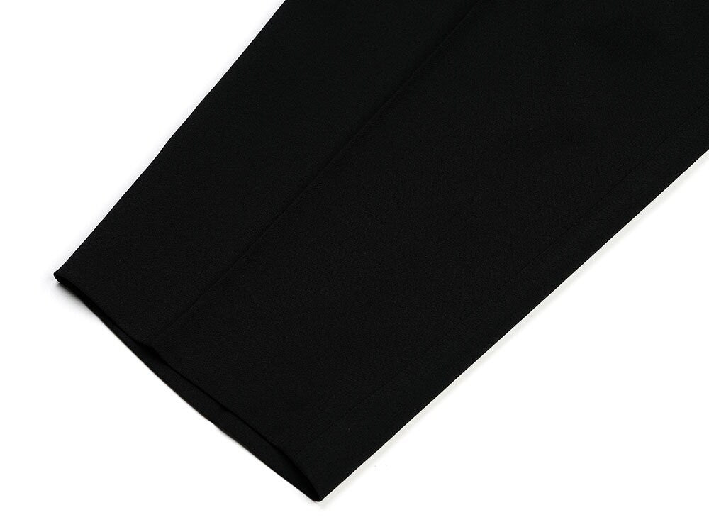 Basic Overfit Men's Suit Pants in Black Color / Dress Pleat Semi-Balloon Fit Tailored Trousers