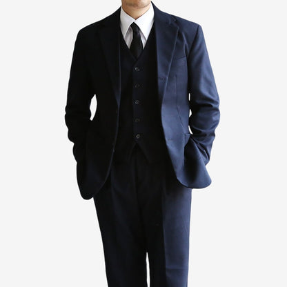 Basic Men's Wool Blend Single Suit Jacket in Navy Color / 3button Tailored Blazer Single Breasted Jacket for Fall Winter