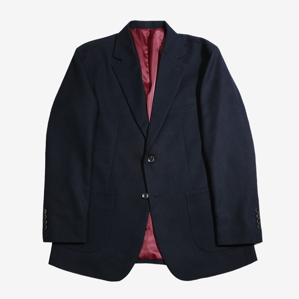 Basic Men's Wool Blend Single Suit Jacket in Navy Color / 3button Tailored Blazer Single Breasted Jacket for Fall Winter